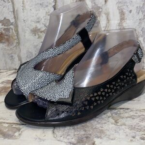 Elegant Black and Silver Women's Sandals